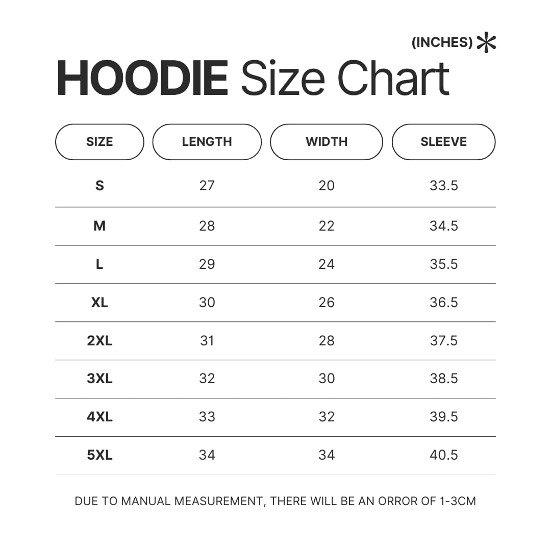 Hoodie Size Chart - Landscaper Gifts