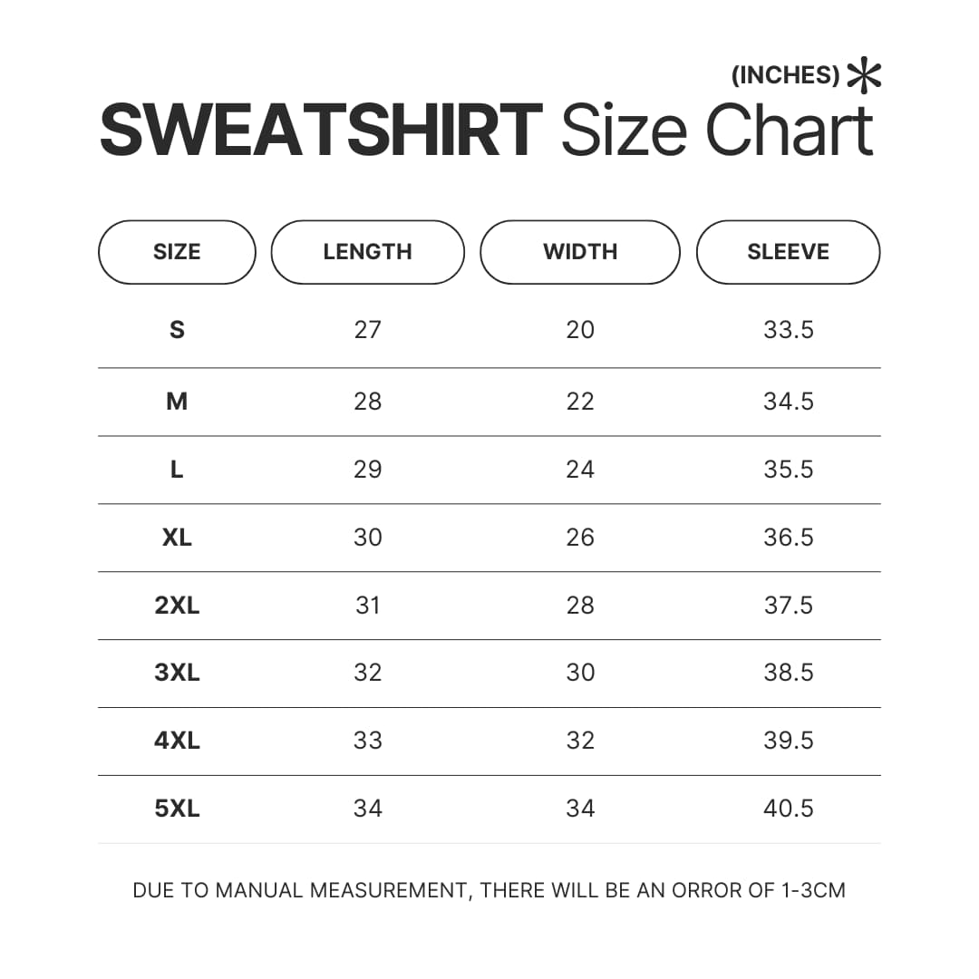 Sweatshirt Size Chart - Landscaper Gifts