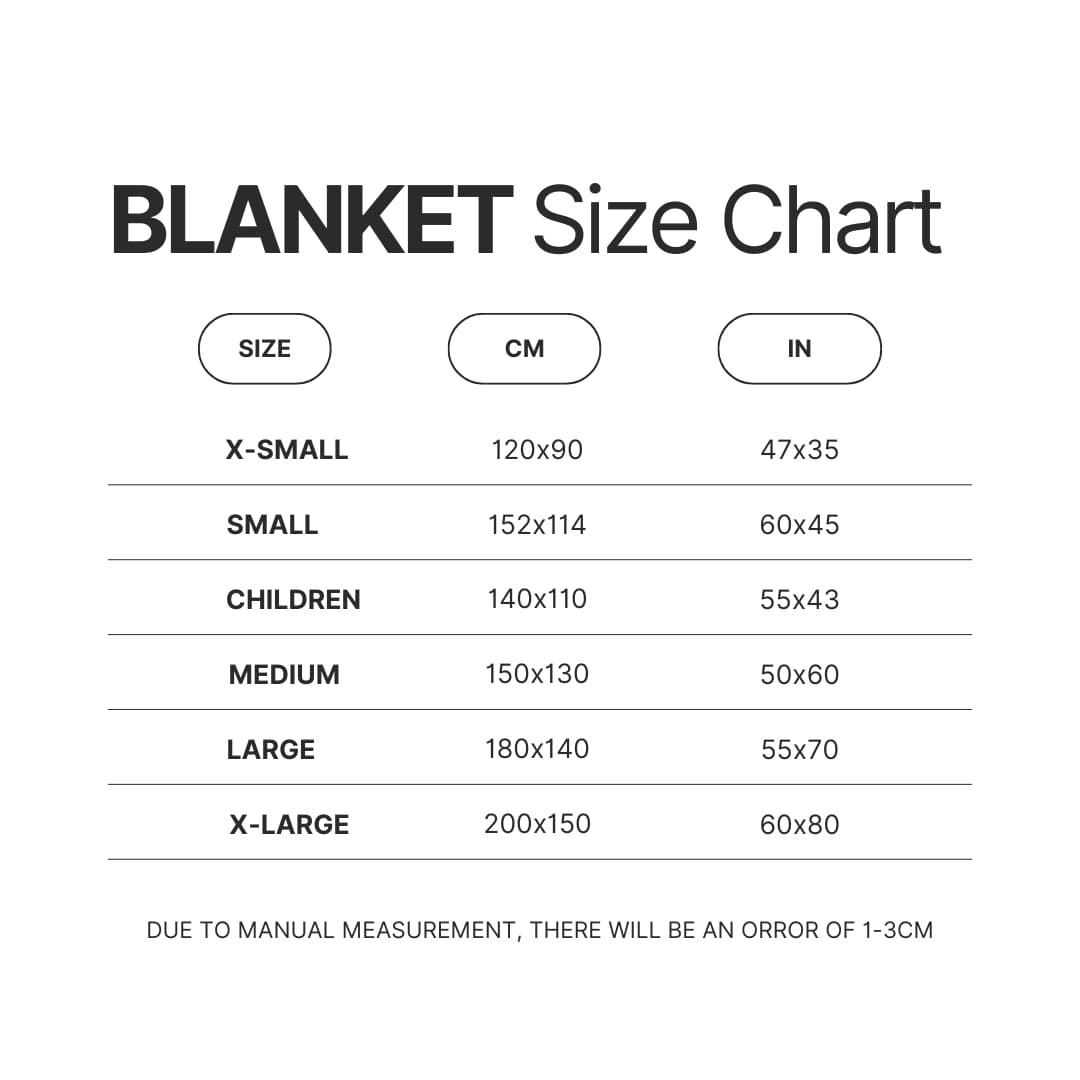 Blanket Size Chart - Landscaper Gifts